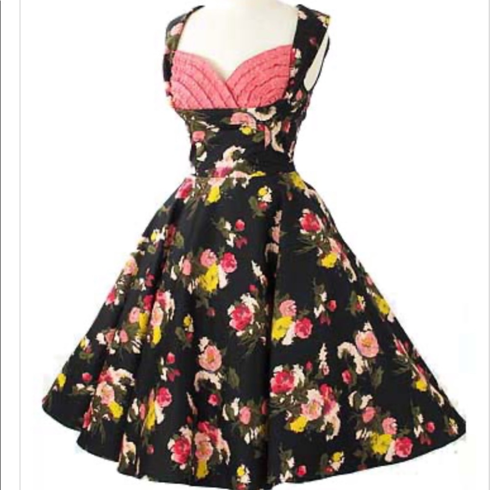 Trashy Diva Black Floral Rose Print Skirt Dress